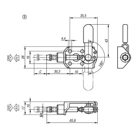 K0745 Зажимы механические плунжерные, угловое основание