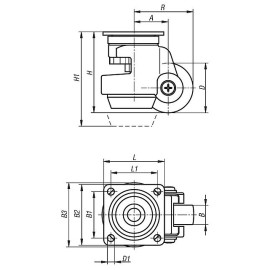K1786 Ролики поворотные с резиновой опорой