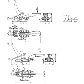 K1261 Защелки натяжные со скобой, рукояткой и крюком