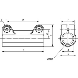 K0483 Зажимы для круглых труб прямые из пластика