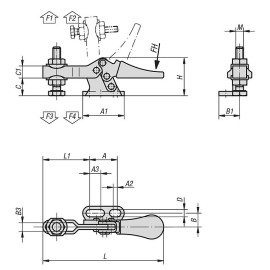 K0267 Прижимы механические с основанием справа маленькие