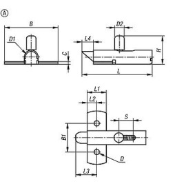 K1693 Шпингалеты пружинные с цилиндрическим скошенным засовом