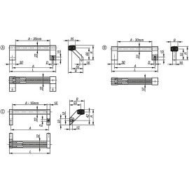 K0131 Ручки трубчатые из алюминия с крепежными болтами