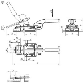 K1261 Защелки натяжные со скобой, рукояткой и крюком