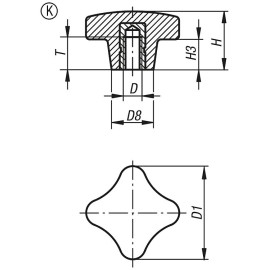K0148 Ручки крестообразные DIN 6335
