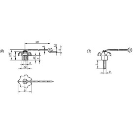 K0155 Ручки звездообразные с фиксирующим тросиком