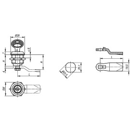 K1107 (K1114) Замки поворотные из нержавеющей стали с ключами