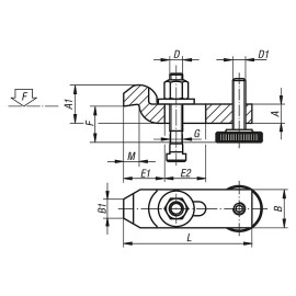 K1450 Прихваты изогнутые с регулируемым опорным винтом