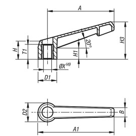 K0175 Рукоятки зажимные с ручкой из усиленного пластика