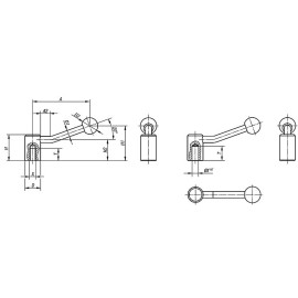 K0176 Рукоятки зажимные из стали с круглой ручкой из пластика