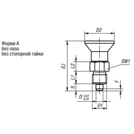 K0631 Штифты стопорные резьбовые короткие с черной ручкой