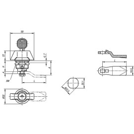 K1108 (K1114) Замки поворотные с ручкой-барашком