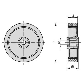 K1780 Колеса с алюминиевыми дисками для роликов (K1767)