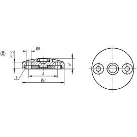 K0416 Основания шарнирных опор, 20°