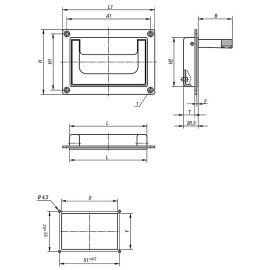 K0240 Ручки врезные из алюминия откидные