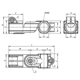 K0488 Зажимы для круглых труб шарнирные из пластика