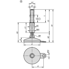 K1303 Опоры виброизолирующие Hygienic DESIGN, 7,5°