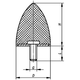 K0574 Демпферы параболические с наружной резьбой