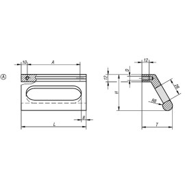 K0234 Ручки профильные из алюминия угловые рифленые