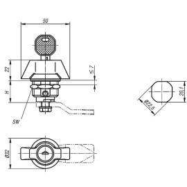 K1108 (K1114) Замки поворотные с ручкой-барашком