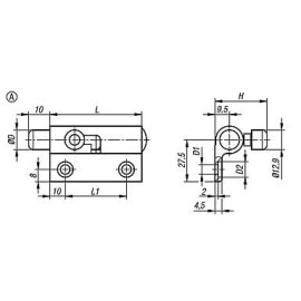 K1691 Шпингалеты пружинные с цилиндрическим засовом с фаской