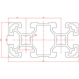 А12408010 Профили конструкционные 40X80, паз 10