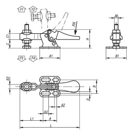 K0069 Прижимы механические с горизонтальным основанием
