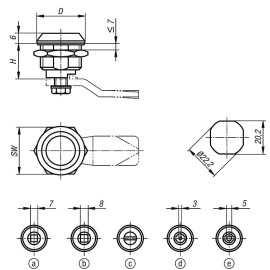K0522 (K0523) Замки поворотные пыле-влагозащищенные