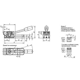 K0034 Зажимы подвижные с эксцентриковым рычагом