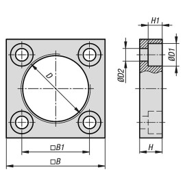 K1820 Фланцы монтажные для пневматических резьбовых прижимов
