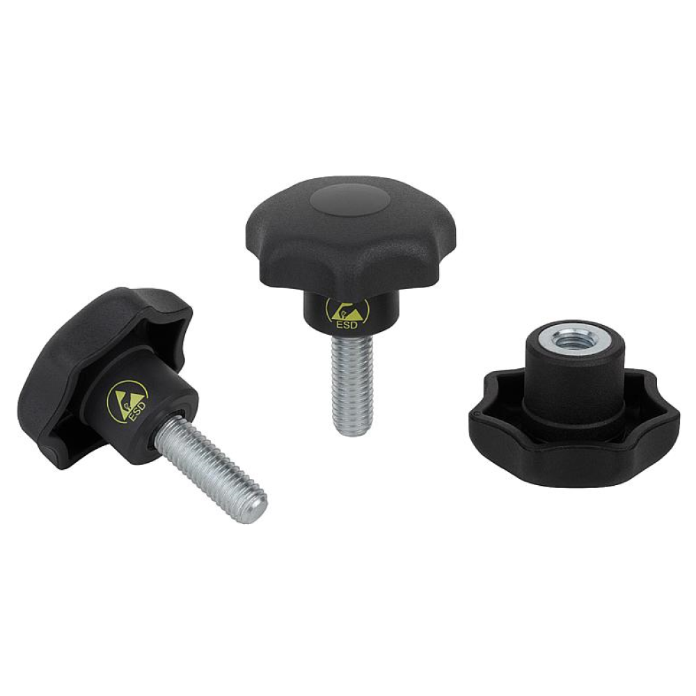 K0155 Ручки звездообразные DIN 6336 антистатические