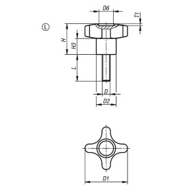 K1089 Ручки крестообразные усиленные