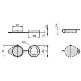 K0533 Крышки пыле-влагозащитные для поворотных замков