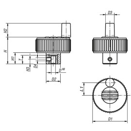 K0262 Маховики NOVO grip из пластика с насечкой и ручкой