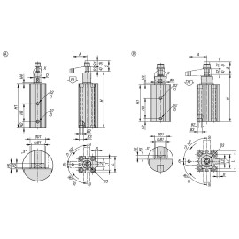 K1812 Прижимы поворотные пневматические блочные