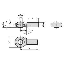 K0716 Головки шарнирные с пресс-масленкой DIN ISO 12240-4