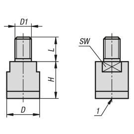 K1397 Магниты с наружной резьбой и защитной поверхностью