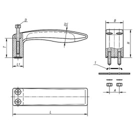 K0237 Ручки из пластика с крепежом с одной стороны