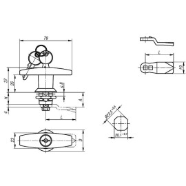 K1356 (K1340) Замки поворотные с T-образной ручкой