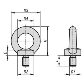 K1333 Рым-болты DIN 580 из нержавеющей стали A4