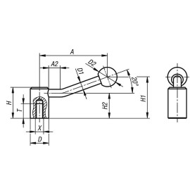 K0176 Рукоятки зажимные из стали с круглой ручкой из пластика