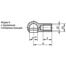 K0712 Подпятники шаровые DIN 71805 для угловых шарниров (K0734)