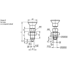 K0736 Штифты стопорные резьбовые цилиндрические