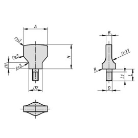 K1313 Ручки барашки Hygienic USIT с наружной резьбой