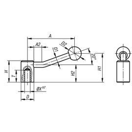 K0176 Рукоятки зажимные из стали с круглой ручкой из пластика