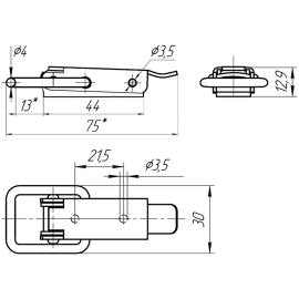 A00043 Защелки натяжные нерегулируемые со скобой