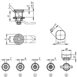 K1352 (K1340) Замки поворотные длинные из нержавеющей стали
