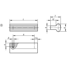K0232 Ручки профильные из алюминия рифленые