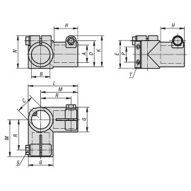 K0476 Зажимы для круглых труб угловые из алюминия