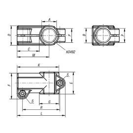 K0475 Зажимы для круглых труб Т-образные из пластика